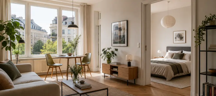 Furnished 2-room apartment in Berlin with separate bedroom and living area