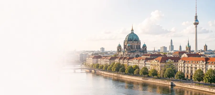 Berlin skyline with cathedral and TV tower — renting and living in Berlin